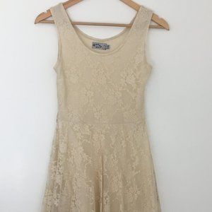 Summer Lace Mini Dress in Cream